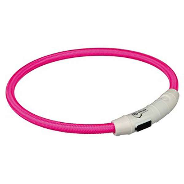 Trixie Trixie Flash Leuchtring USB Pink - L-XL