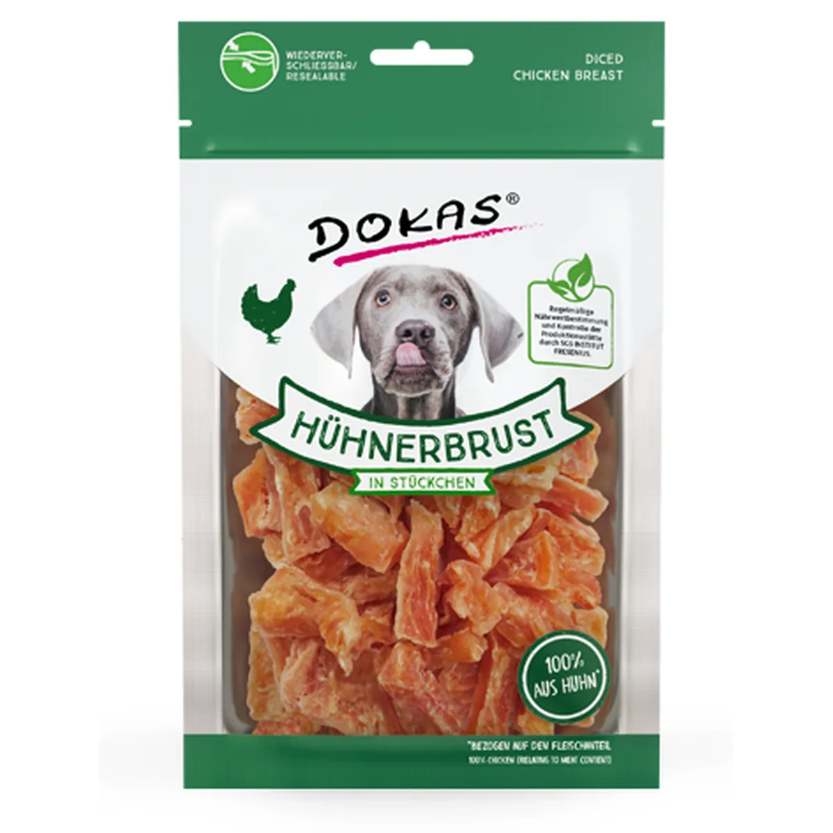 Dokas Hunde Snack Hühnerbrustfilet in Stückchen 70g (10er-Pack)