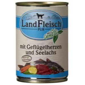 Landfleisch Classic 400g – Geflügelherzen & Seelachs